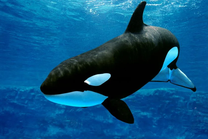 Adult Killer Whale (Orcinus orca) Swimming Underwater