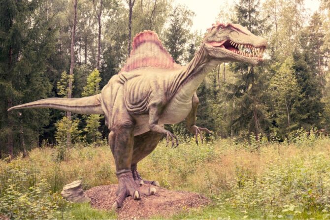 Live Statue of Spinosaurus in Forest