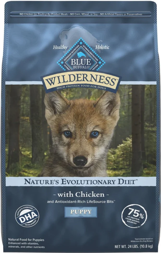 Blue Buffalo Wilderness Puppy Chicken Recipe Grain Free Dry Dog Food