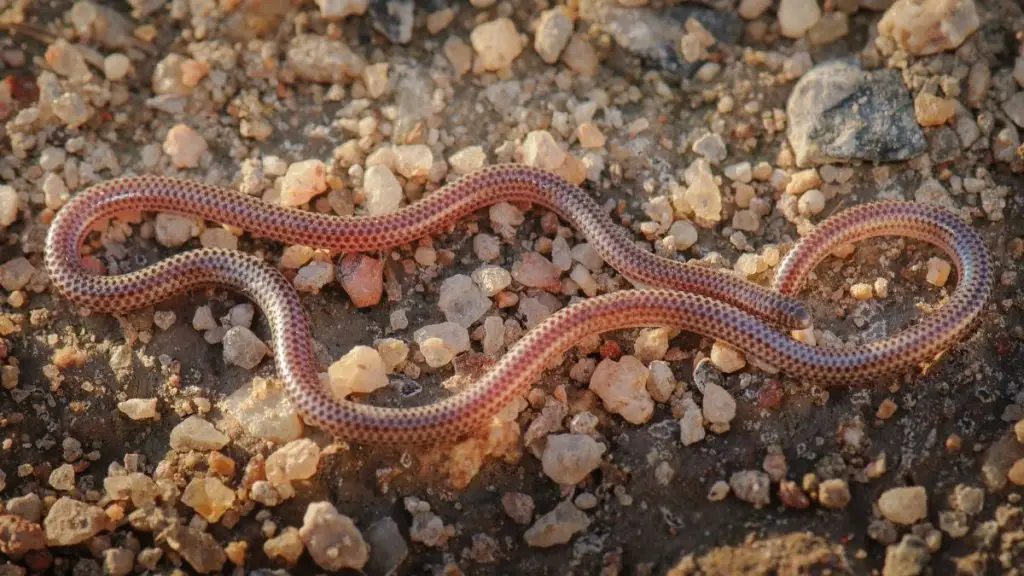 Damara Threadsnake (Leptotyphlops carlae) on Ground